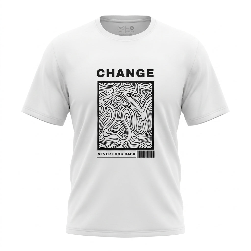 Men Change Graphic Crew Neck Short Sleeve T Shirt