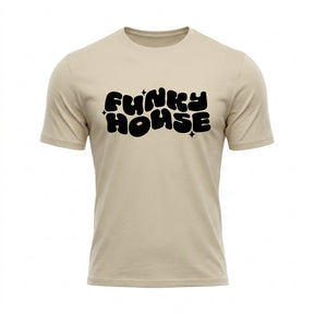 Men Funky House Graphic Crew Neck Short Sleeve T Shirt