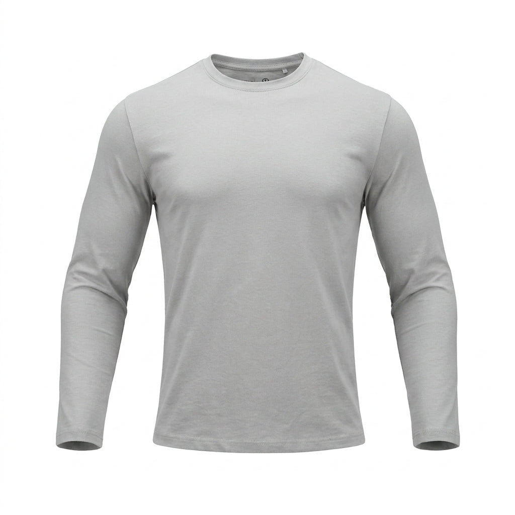 Men Solid Crew Neck Long Sleeve T Shirt