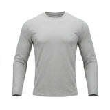 Men Solid Crew Neck Long Sleeve T Shirt