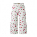 Girls Floral Wide Leg Pants