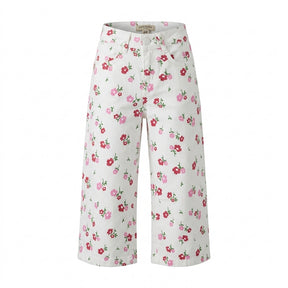 Girls Floral Wide Leg Pants