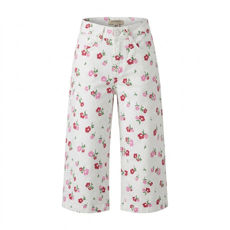 Girls Floral Wide Leg Pants