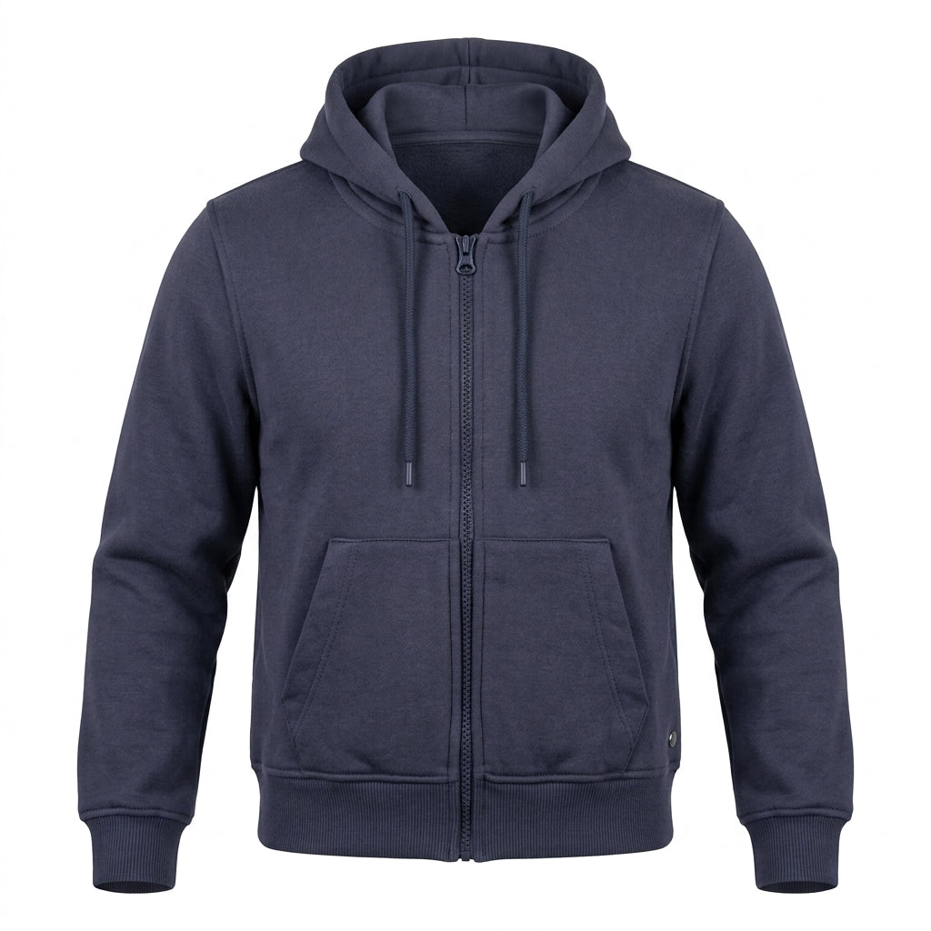 Boys Full Zip Plain Hoodie Sweatshirt
