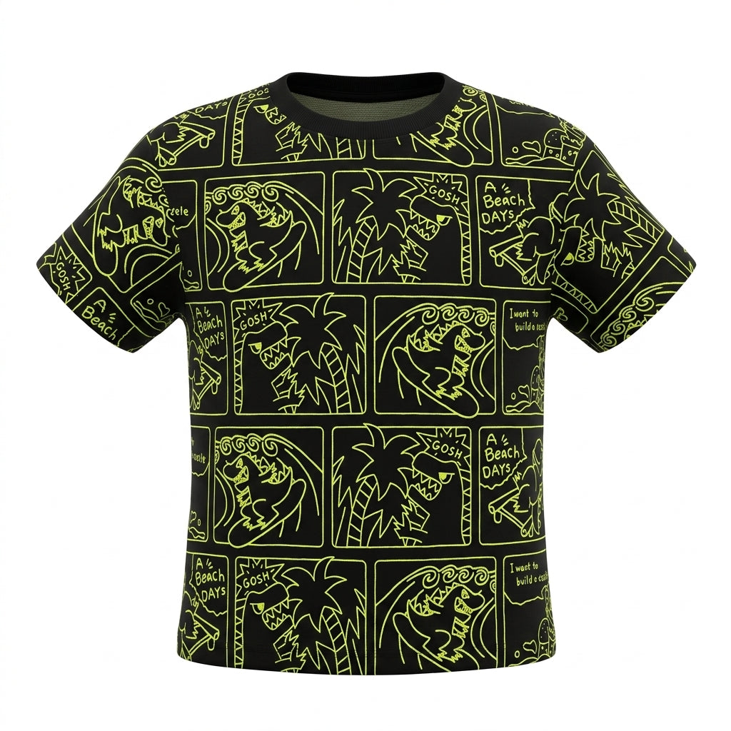 Boys All Over Dinosaur Print T Shirt