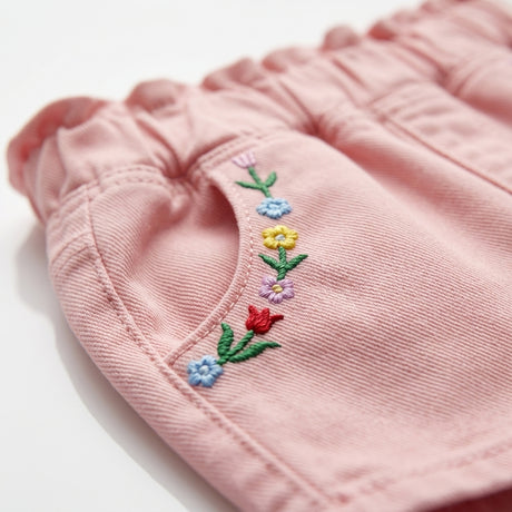 Kids Embroidered Floral Shorts