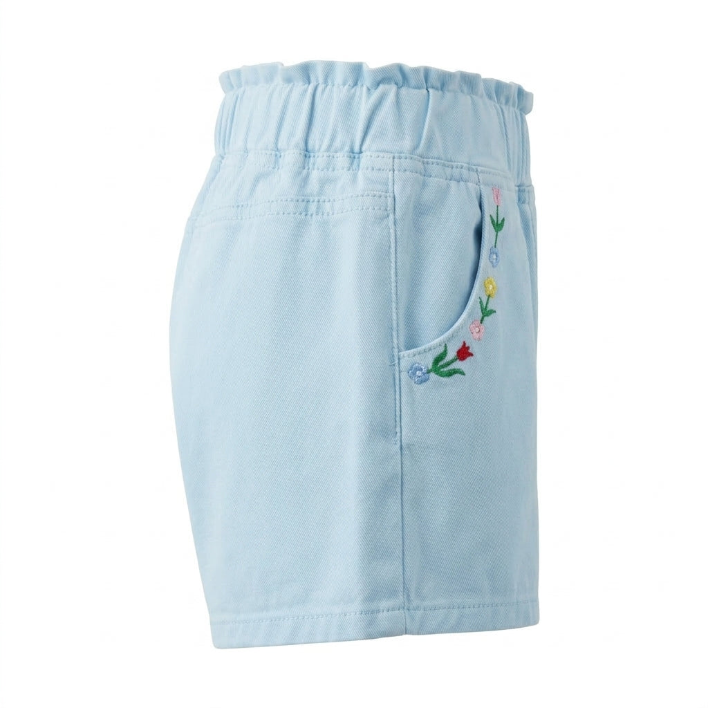 Kids Embroidered Floral Shorts