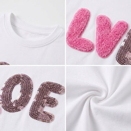 Girls Love Sequin Graphic T Shirt