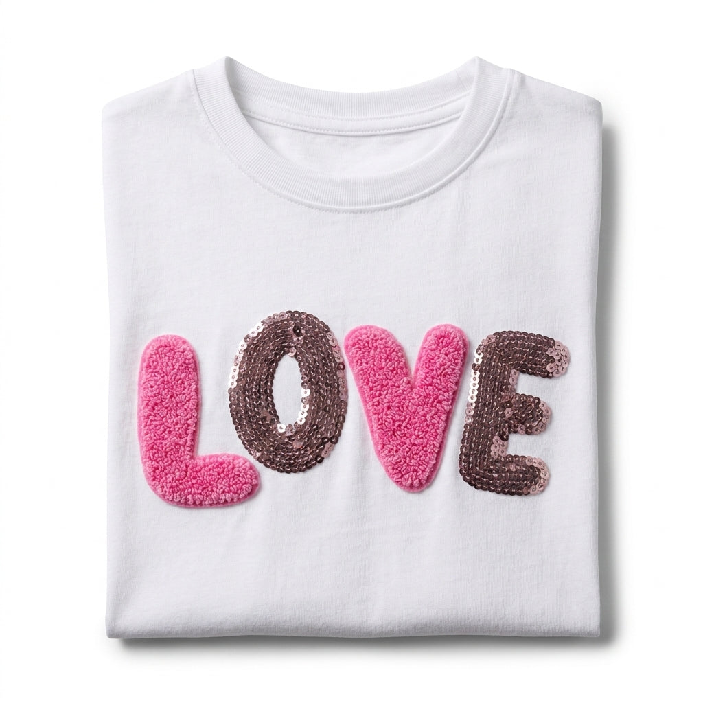 Girls Love Sequin Graphic T Shirt