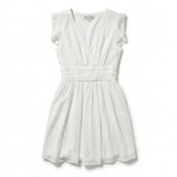 Casual V Neck Puff Sleeve Mini Dress