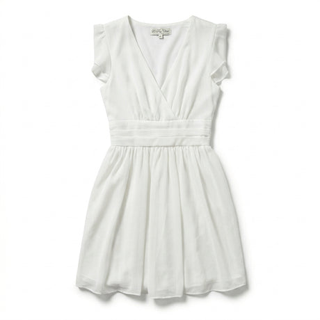 Casual V Neck Puff Sleeve Mini Dress