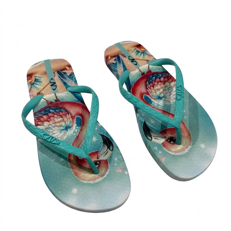Women Tropical Flamingo Print Flip Flop Slipper