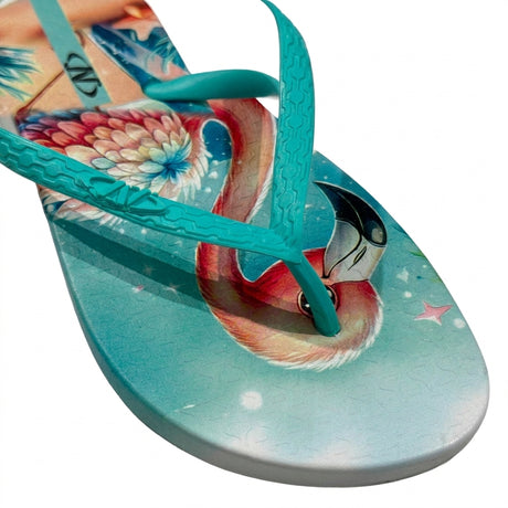 Women Tropical Flamingo Print Flip Flop Slipper