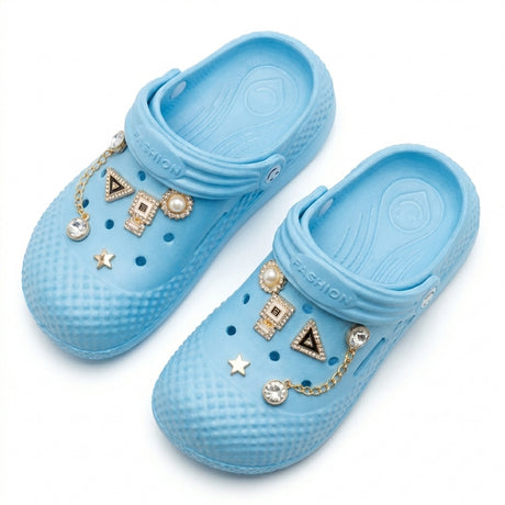 Girls Charm Embellished Clog Sandals