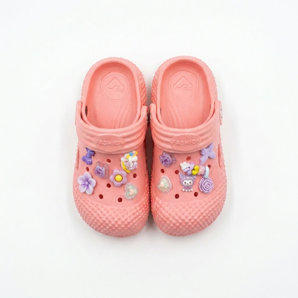 Girls Charm Embellished Clog Sandals
