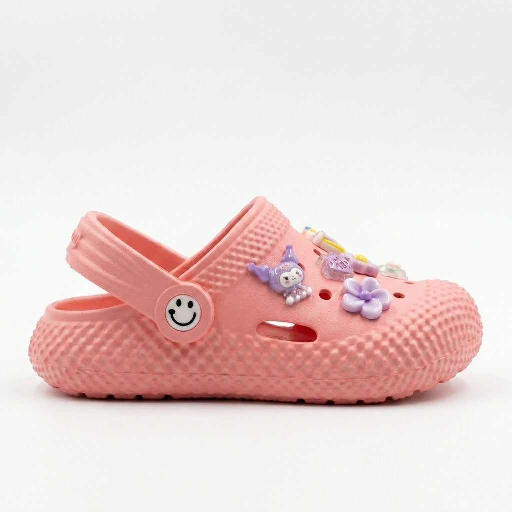 Girls Charm Embellished Clog Sandals
