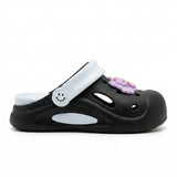 Girls Charm Embellished Clog Sandals With Back Strap