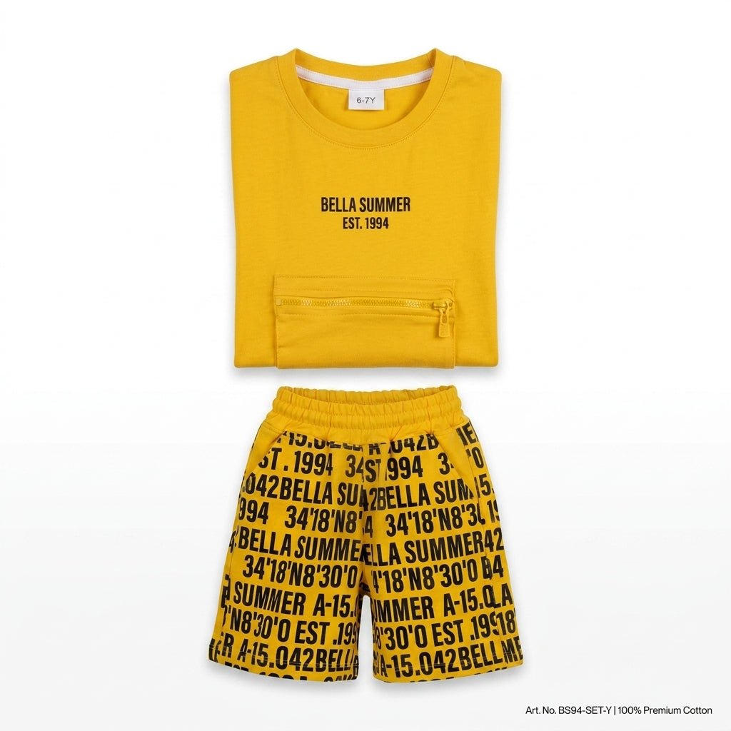 Girls Bella Summer Top And Printed Shorts Set