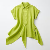 Women Asymmetrical Button Front Top