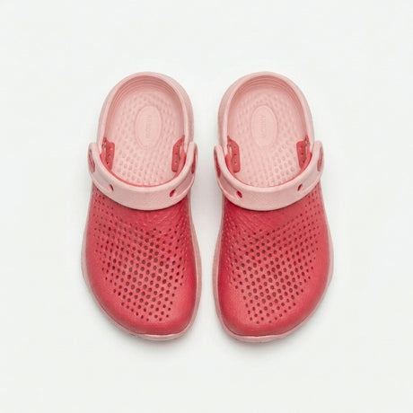 Girls Perforated Clog Sandals With Back Strap