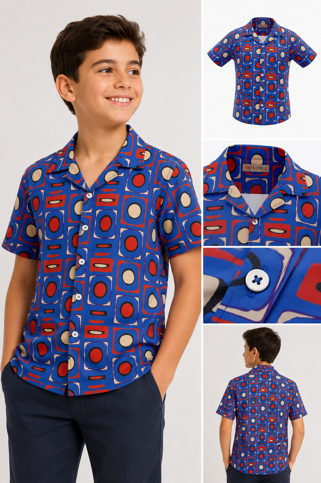 Kids Boys Short Sleeve Printed Shirt Fun Adventure Print
