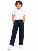 Kids Cargo Pants With Drawstring Waist