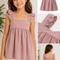 Casual Sleeveless Peplum Top With Ruffle Strap