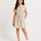 Kids Collared Shirt Dress With Waist Tie