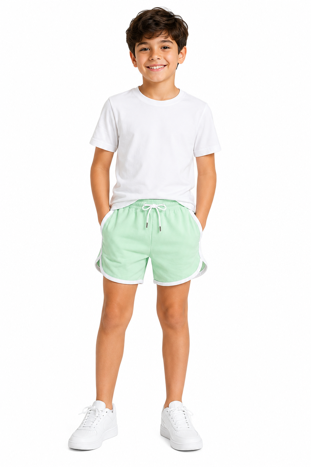 Boys Athletic Dolphin Hem Shorts