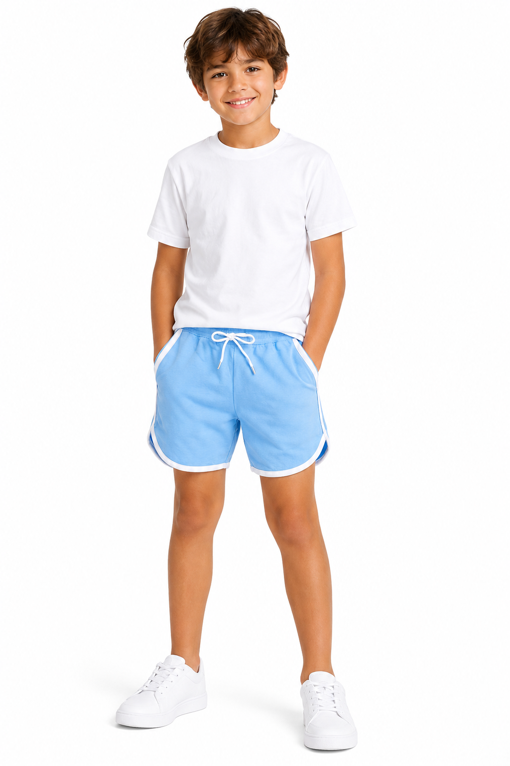 Boys Athletic Dolphin Hem Shorts