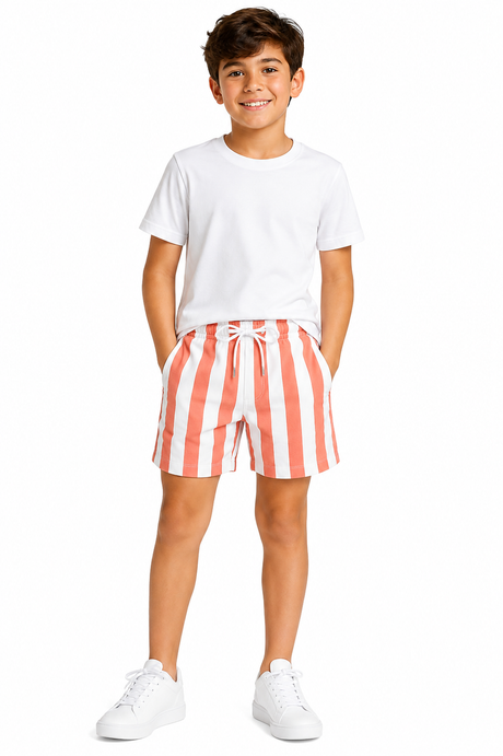 Kids Striped Drawstring Shorts