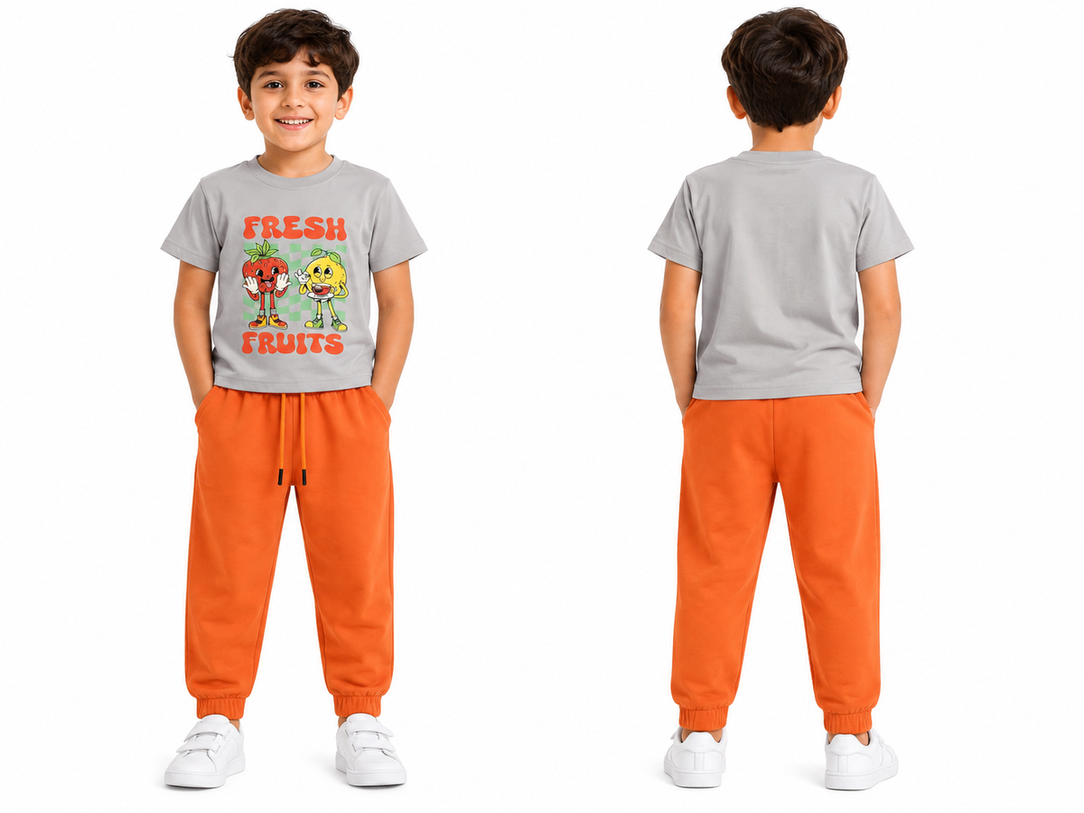Kids Fresh Fruits T Shirt And Jogger Pants Set
