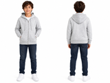 Boys Full Zip Plain Hoodie Sweatshirt