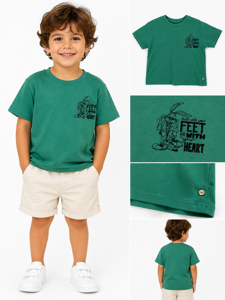 Kids Short Sleeve Graphic T Shirt With Character Print
