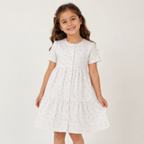 Girls Floral Button Front Dress