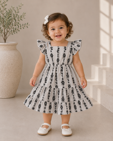 Kids Patterned Tiered Dress