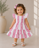 Kids Patterned Tiered Dress