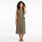 Women Utility Button Front Midi Dress