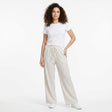 Casual Stripe Elastic Waist Wide Leg Pants