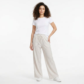 Casual Stripe Elastic Waist Wide Leg Pants