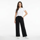 Casual Elastic Waist Wide Leg Pants