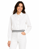 Women Cropped Button Front Shirt