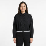 Women Cropped Button Front Shirt