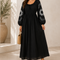 Casual Embroidered Balloon Sleeve Midi Dress