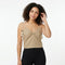 Textured Tassel Tie Strap Crop Top