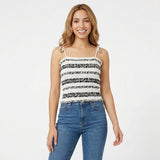 Women Smocked Tie Strap Top