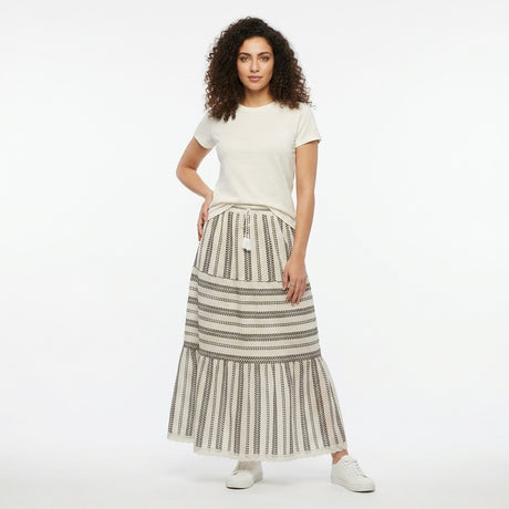 Women Patterned Tiered Midi Skirt