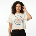 Casual Women Act With Love Cropped T Shirt