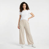 Women Elastic Waist Wide Leg Pants