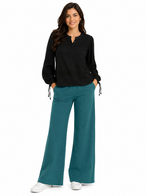 Women Textured Wide Leg Pants
